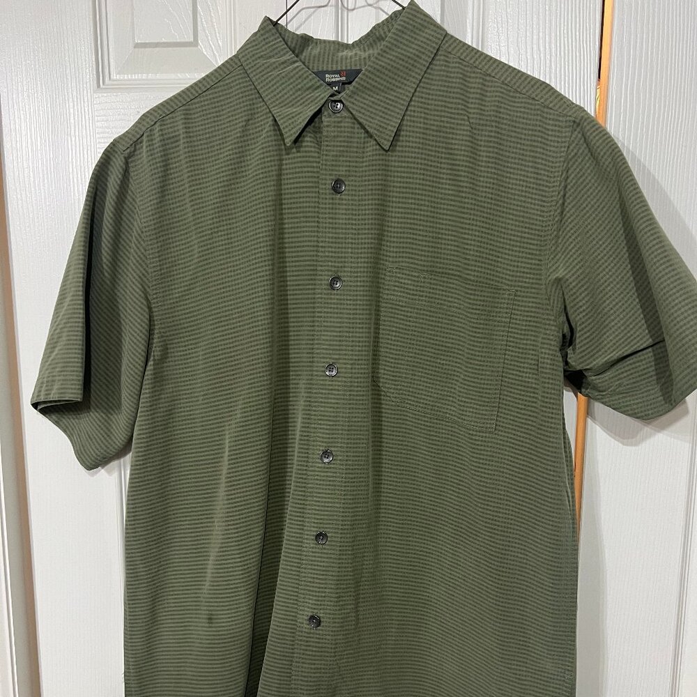 Royal Robbins Green Pucker Short Sleeve Button Up Shirt green Mens M Active